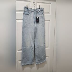 Levi's Light Blue LINEN + DENIM Wide Leg Jeans for Women